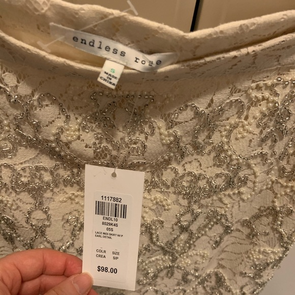 Endless rose beaded creme skirt - NWT - Picture 2 of 3